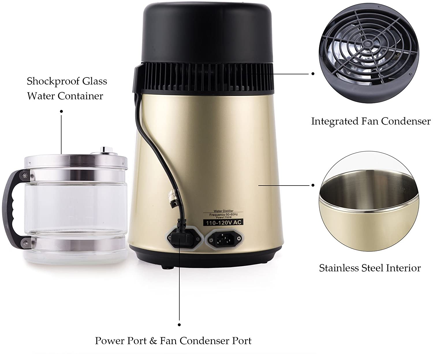 CO-Z 4l pure water distiller gold