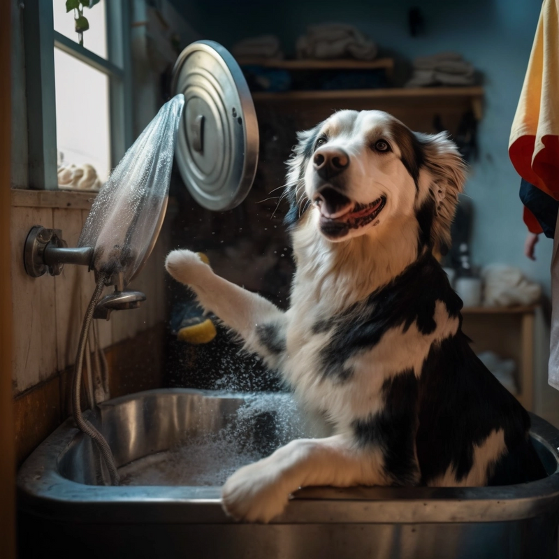 Pet store sale with dog bath