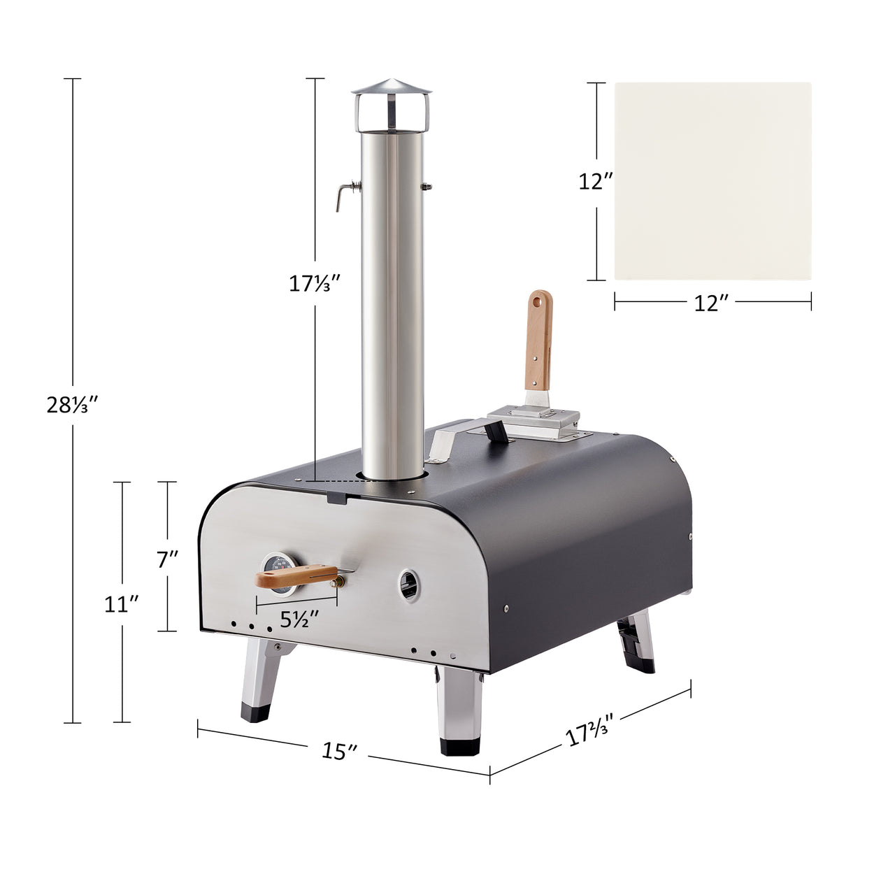 CO-Z 12 inch portable outdoor pizza oven