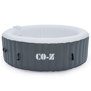 CO-Z 6-Person Portable Hot Tub, 6.8ft Inflatable Spa with 130 Bubble Jets, Heater & Pump, 265gal, Gray