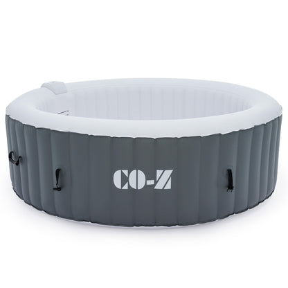 CO-Z 6-Person Portable Hot Tub, 6.8ft Inflatable Spa with 130 Bubble Jets, Heater & Pump, 265gal, Gray
