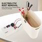 Electrolytic Rust Removal Kit with 304 Stainless Steel Anode, Leads, and Plastic Container for Iron Object Derusting