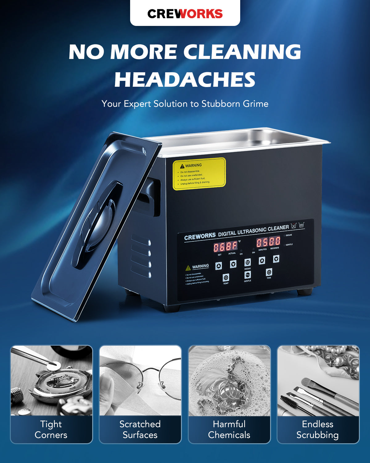 Creworks 3L Ultrasonic Machine with Heater, Time