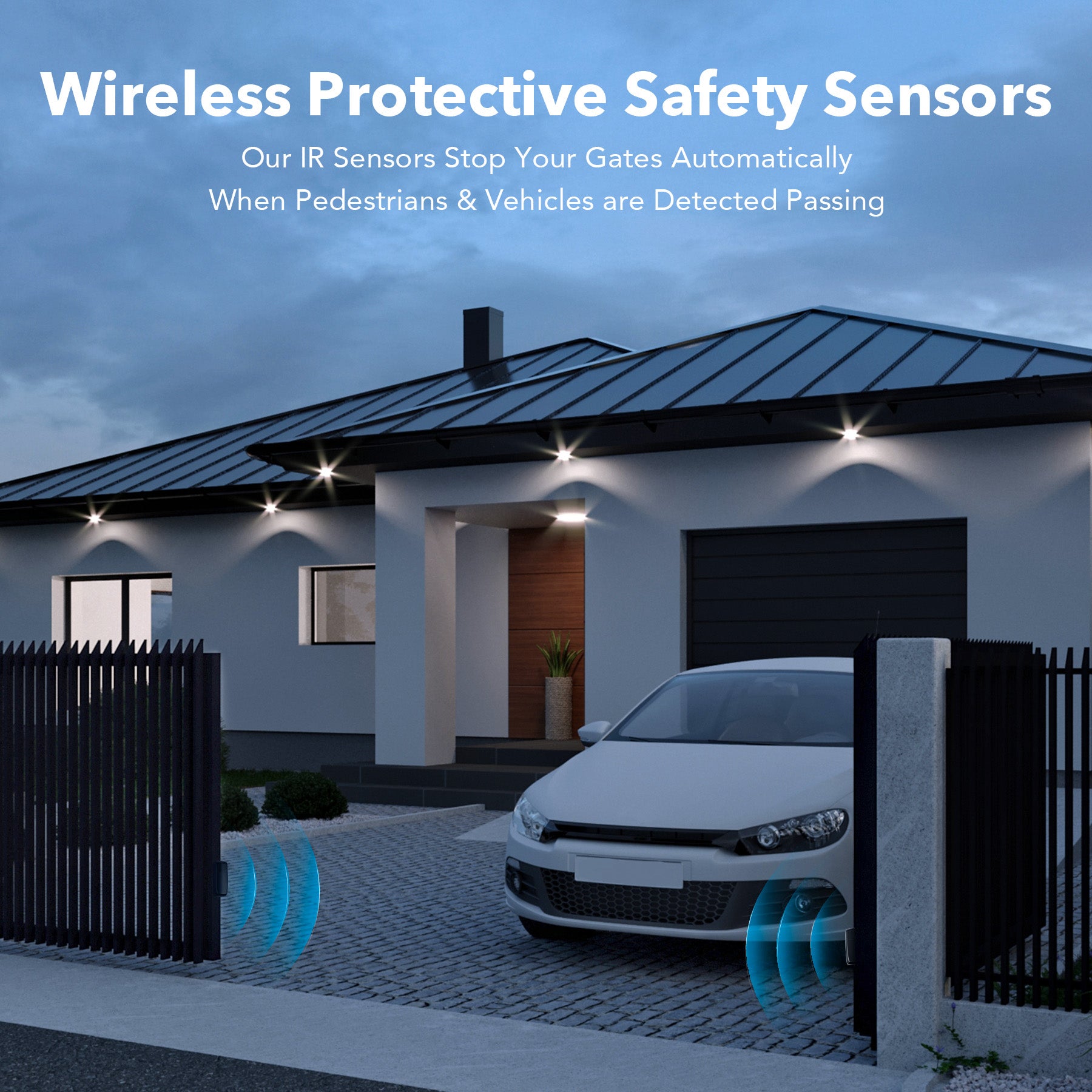 Wireless Infrared Sensor Set for Gate Openers