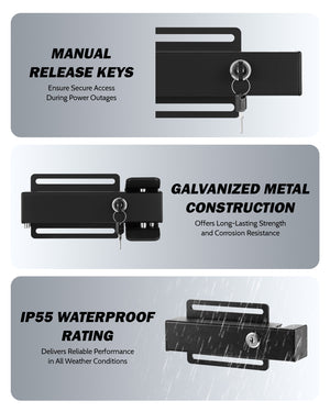Zumi-Authorized Electric Gate Lock | 12–24V Auto Lock for Swing Gates