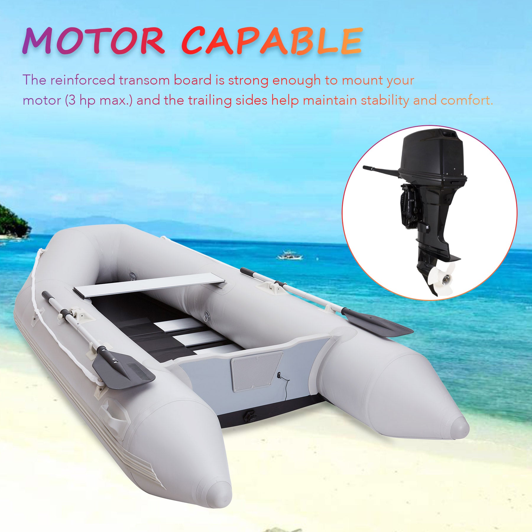 CO-Z 10-foot Dinghy - Inflatable Boat with Aluminum Floor