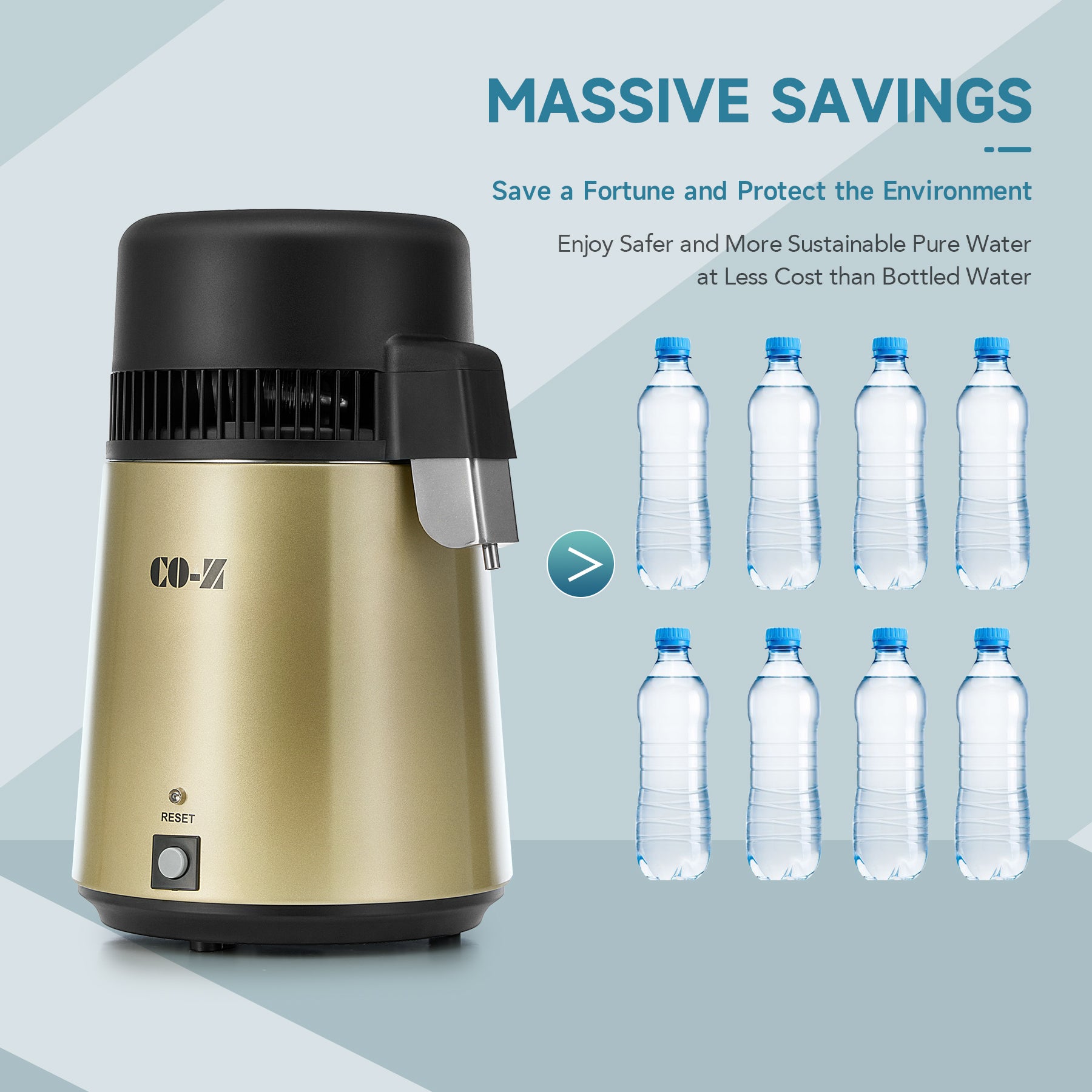 CO-Z Gold 1.1 Gallon Water Distiller, Distilled Water Maker