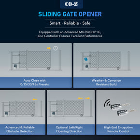 CO-Z 2700lb automatic sliding gate opener kit