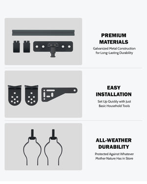 Zumi-Authorized U-Shaped Tube Bracket Kit — Universal Fit for Automatic Gate Openers