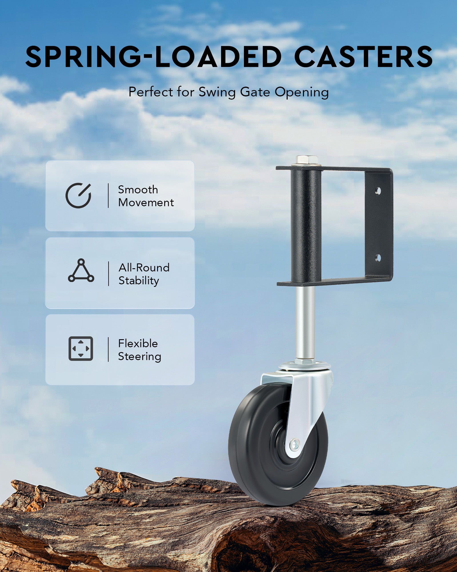 CO-Z 4 inch heavy duty gate casters