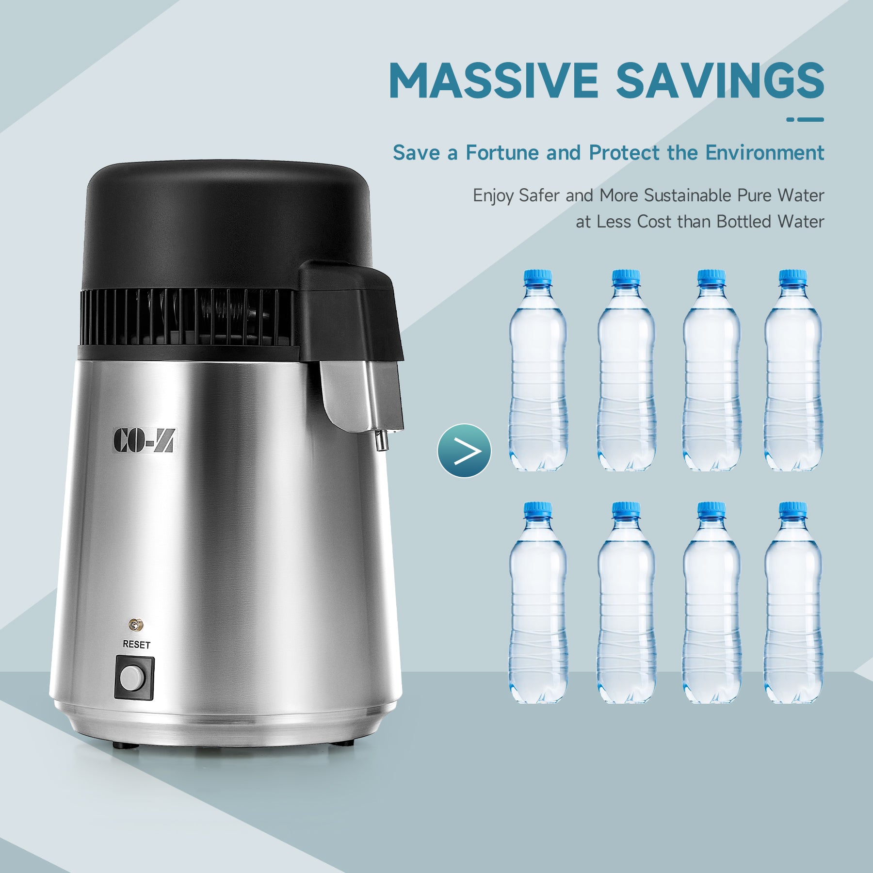 CO-Z Grey 1.1 Gallon Water Distiller, Distilled Water Maker