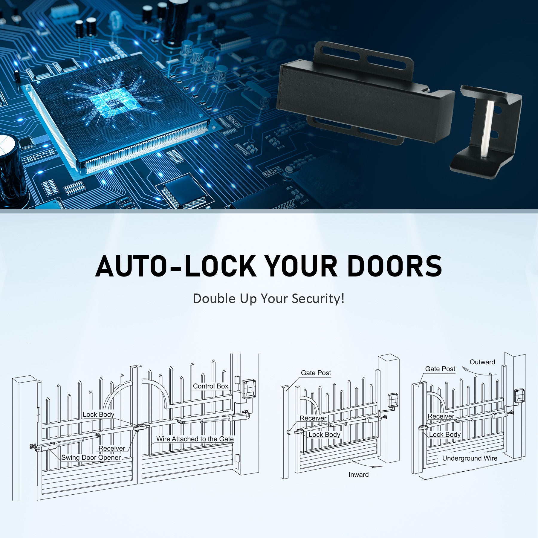 CO-Z Smart Gate Lock for Automatic Gate Opener