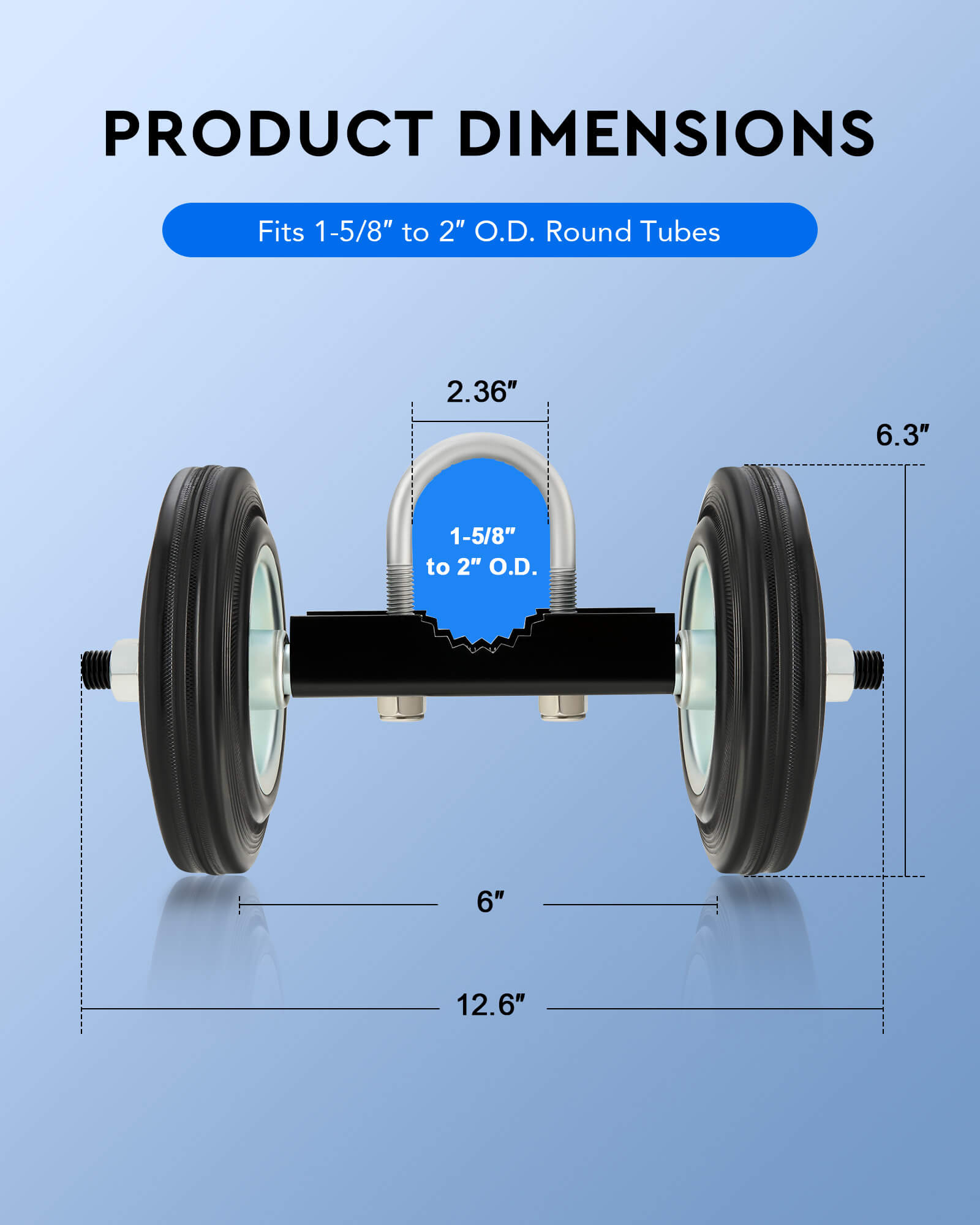 CO-Z 6 inch Gate Support Wheel for Metal Swing Gate