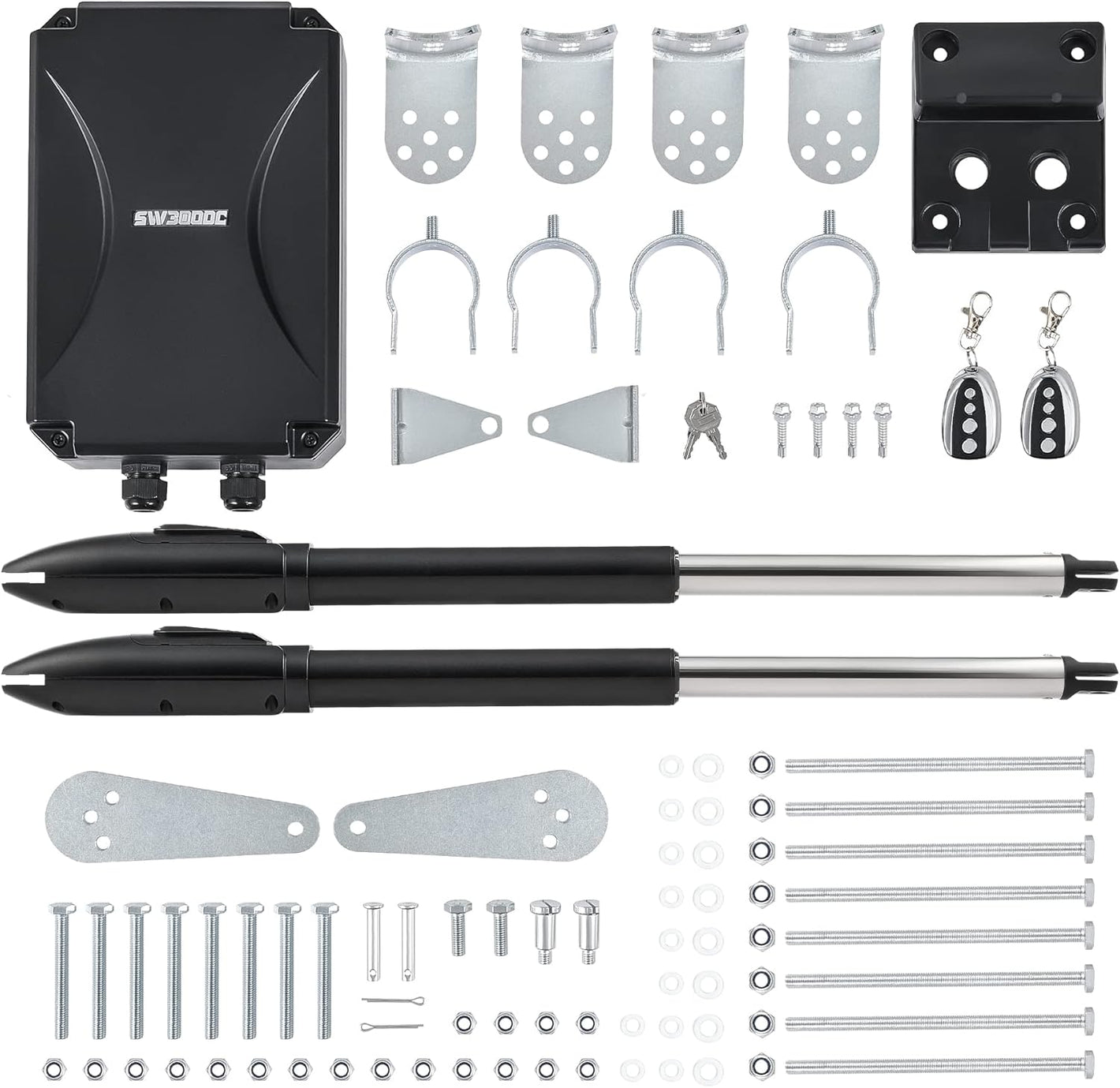 CO-Z Smart Dual Swing Gate Opener Kit, 660lb Capacity per Door, Remote & App Control, Ideal for Driveways