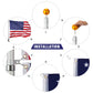 CO-Z FIag PoIes TeIescoping Aluminum with 3‘X5’ American flag, GoIden Ball Finial, PVC SIeeve, Hooks & Screws (16FT)