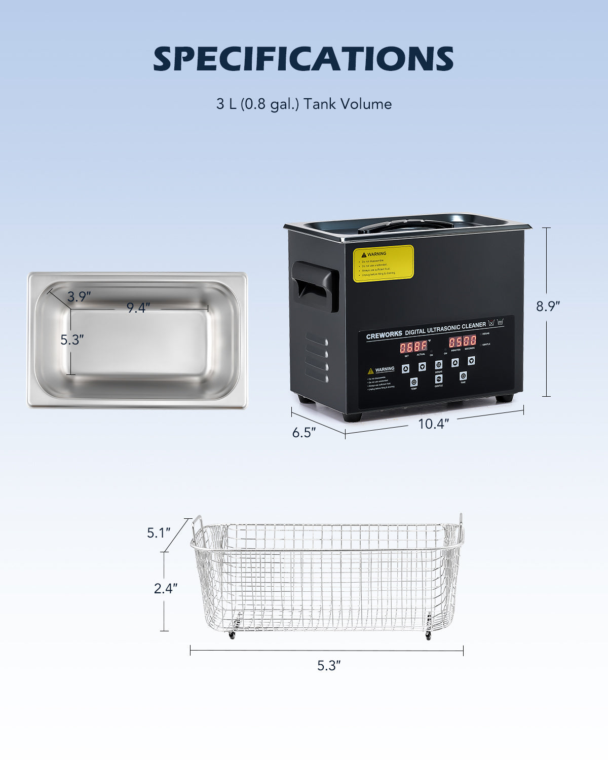 Creworks 3l Ultrasonic Cleaning machine