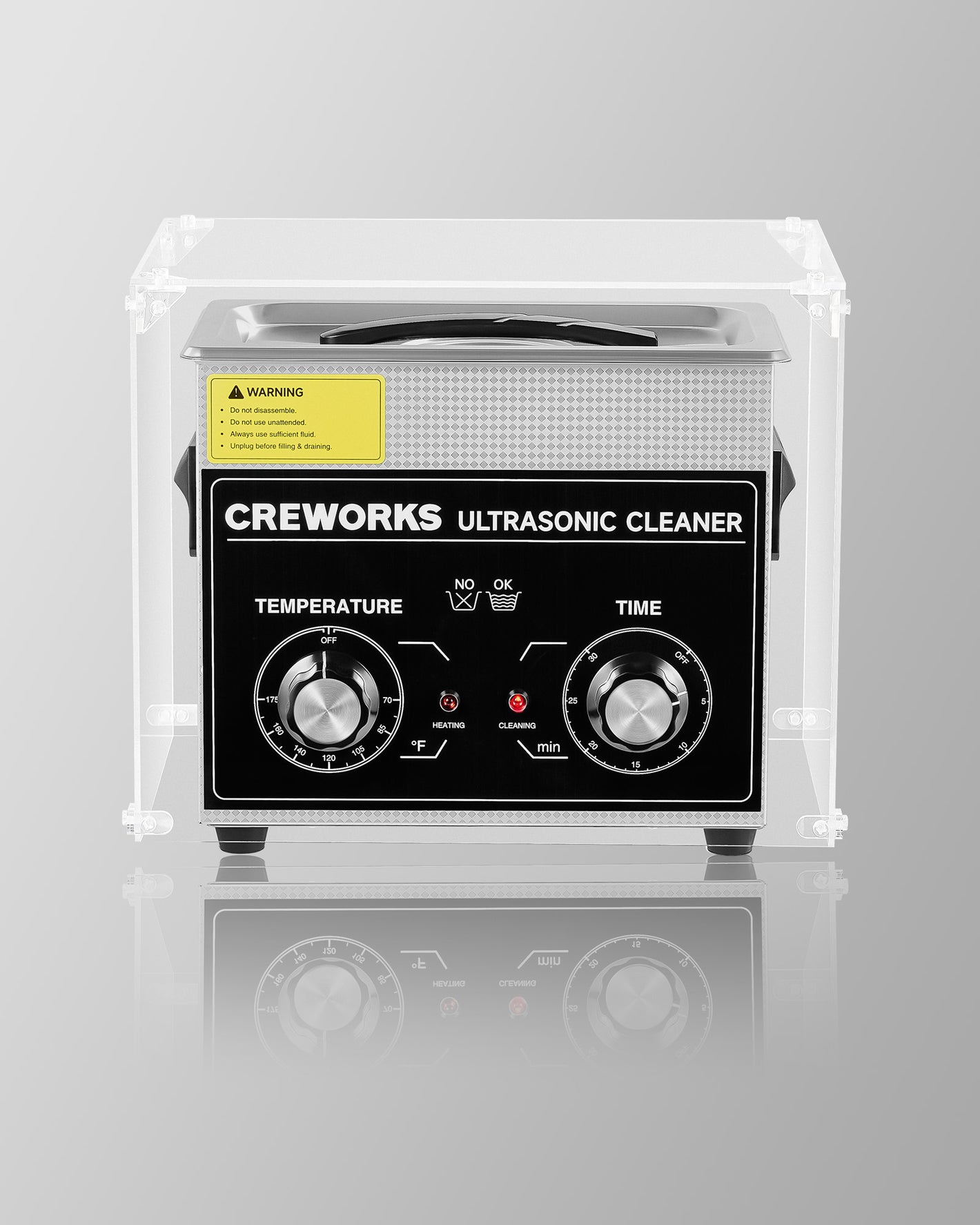 CO-Z Acrylic Noise Reduction Cover for Ultrasonic Cleaners, Soundproof Shield for 2L–3L Sonic Cleaning Machines with Cable Port