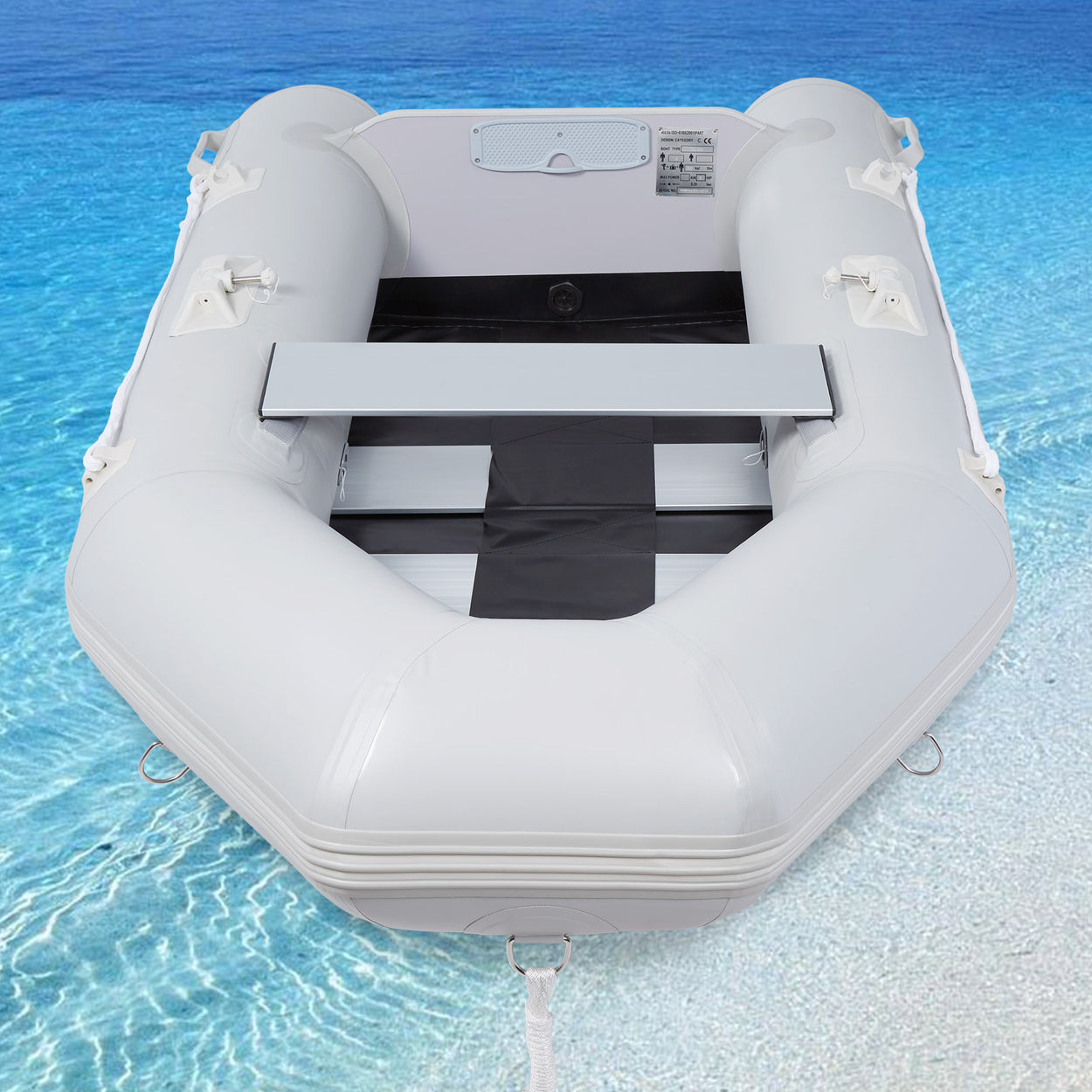 Portable Inflatable Boats CO-Z 7.5 ft Inflatable Dinghy 2 Person with Aluminum Floor
