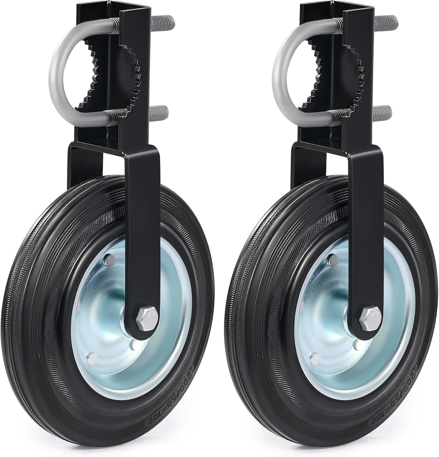 CO-Z 2-Pack 8" Heavy Duty Gate Wheels, 500 lb Capacity, Fits 1-5/8" to 2" Tubes, Chain Link Fence Helper Casters with Adjustable Angle