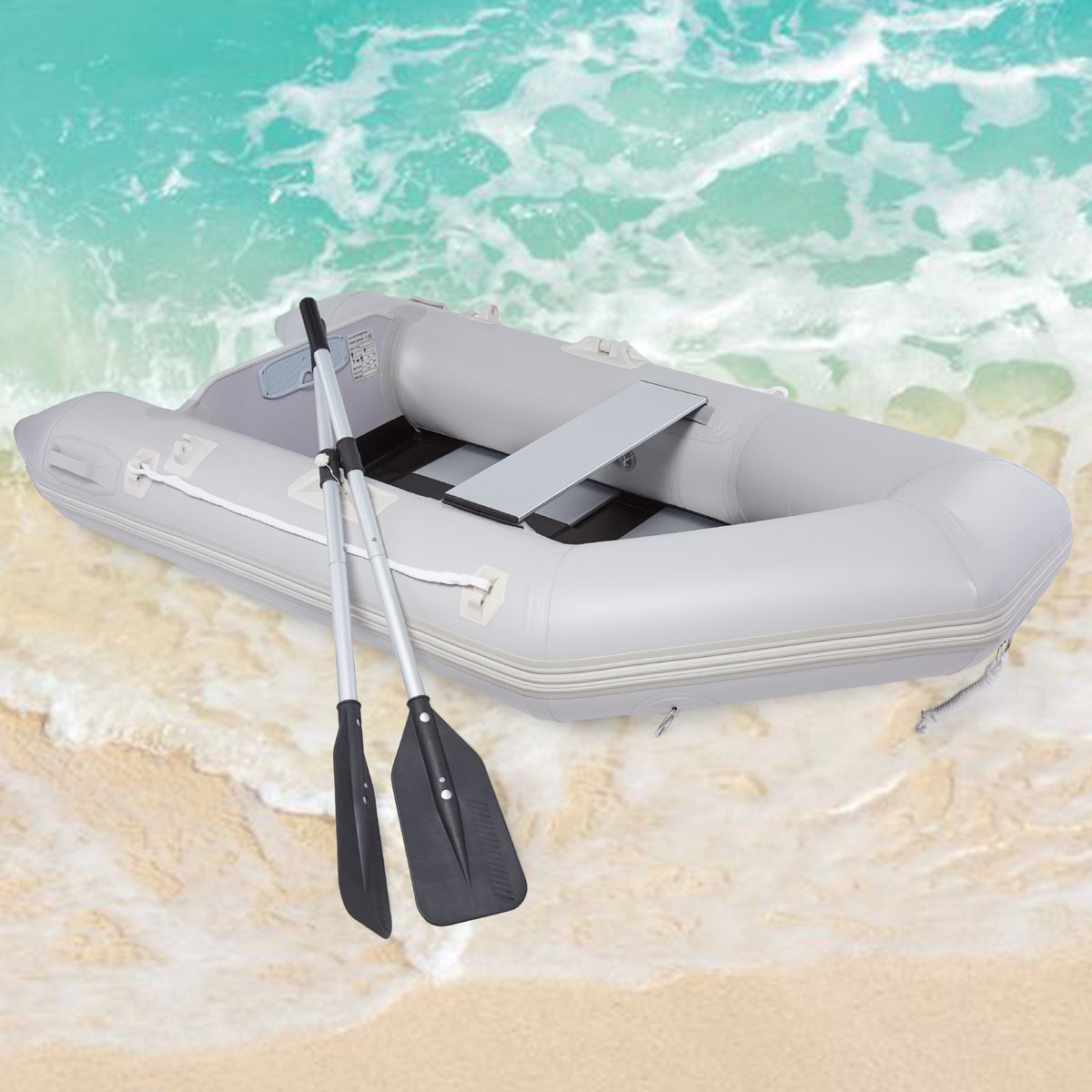 Portable Inflatable Boats CO-Z 7.5 ft Inflatable Dinghy 2 Person with Aluminum Floor