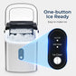 Countertop Ice Maker Machine with Handle, 26 lbs/24H, 9 Cubes in 6 Mins, Auto-Cleaning, Silver