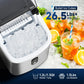 Portable Countertop Ice Maker, 26.5 lbs/Day, 9 Cubes in 6 Mins, with Auto-Cleaning, Basket & Scoop for Home, Office, and Parties