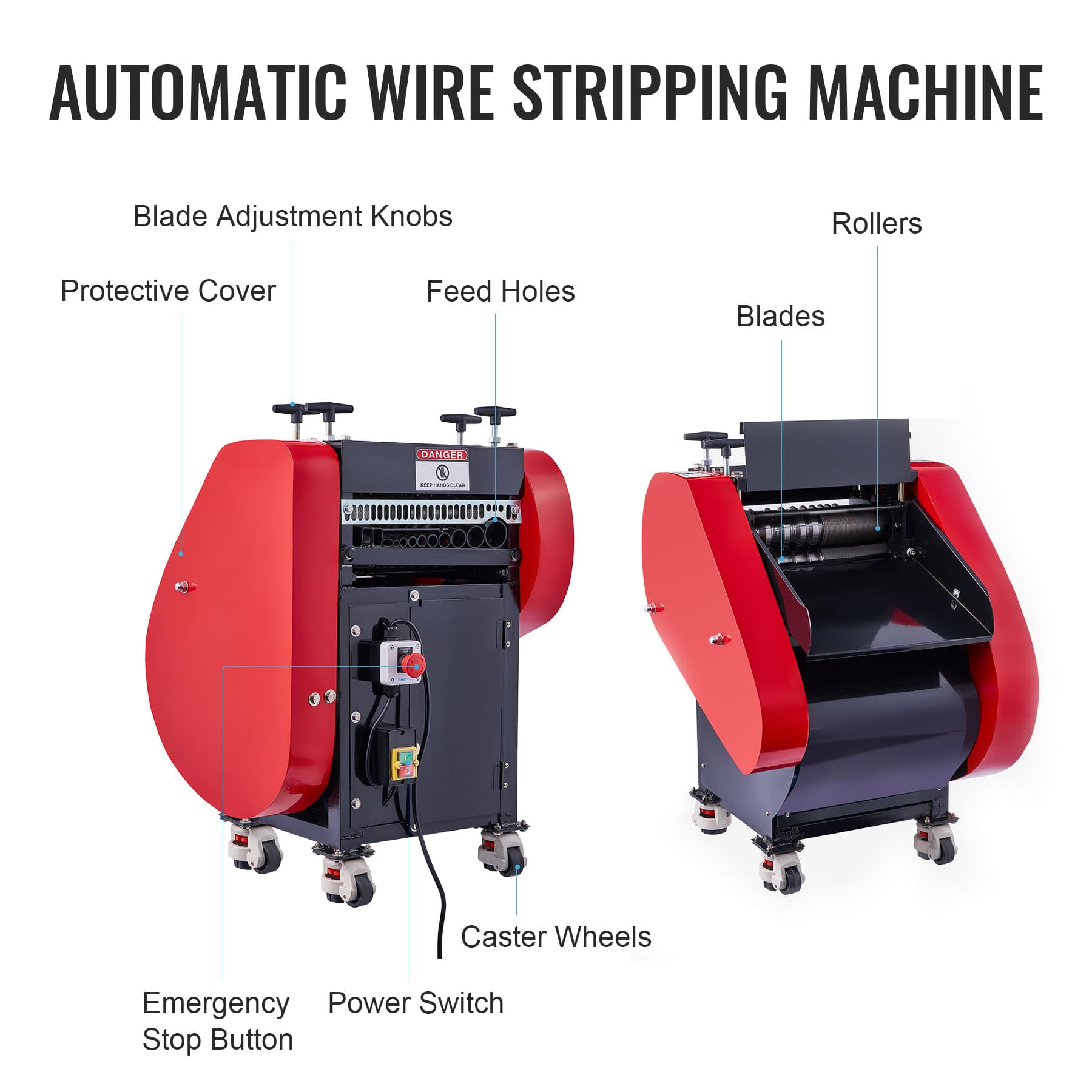 COZ-Automatic Wire Stripper with 12-Channel and Dual Roller Wheels