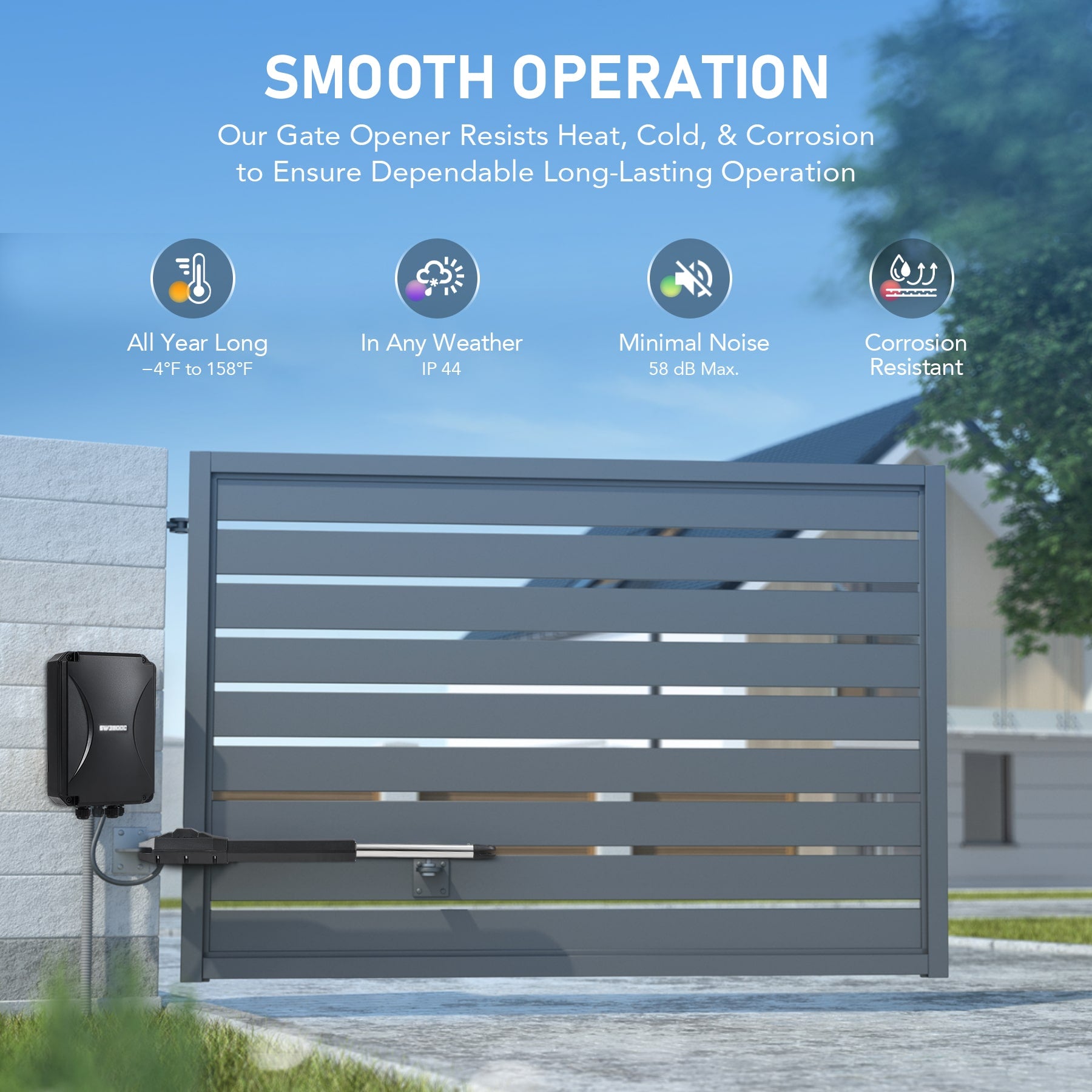 CO-Z Automatic Swing Gate Opener Kit for 880lb Door