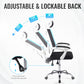 CO-Z Ergonomic Mesh Office Chair, High Back with Adjustable Headrest, Armrests & Lumbar Support, Black