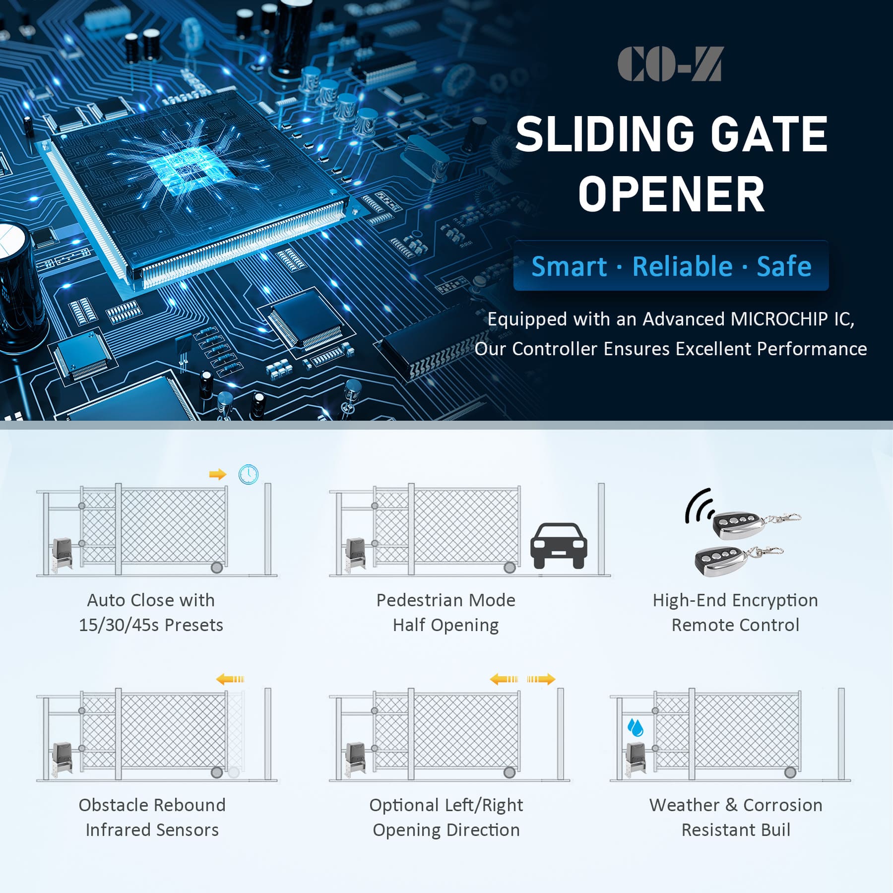 2700lb smart Automatic Sliding Gate Opener