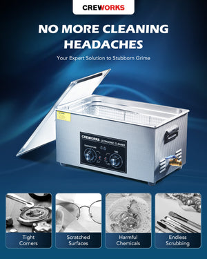 Knob Ultrasonic Cleaner with Digital Timer and Heater for Ultrasonic Cleaning 22L