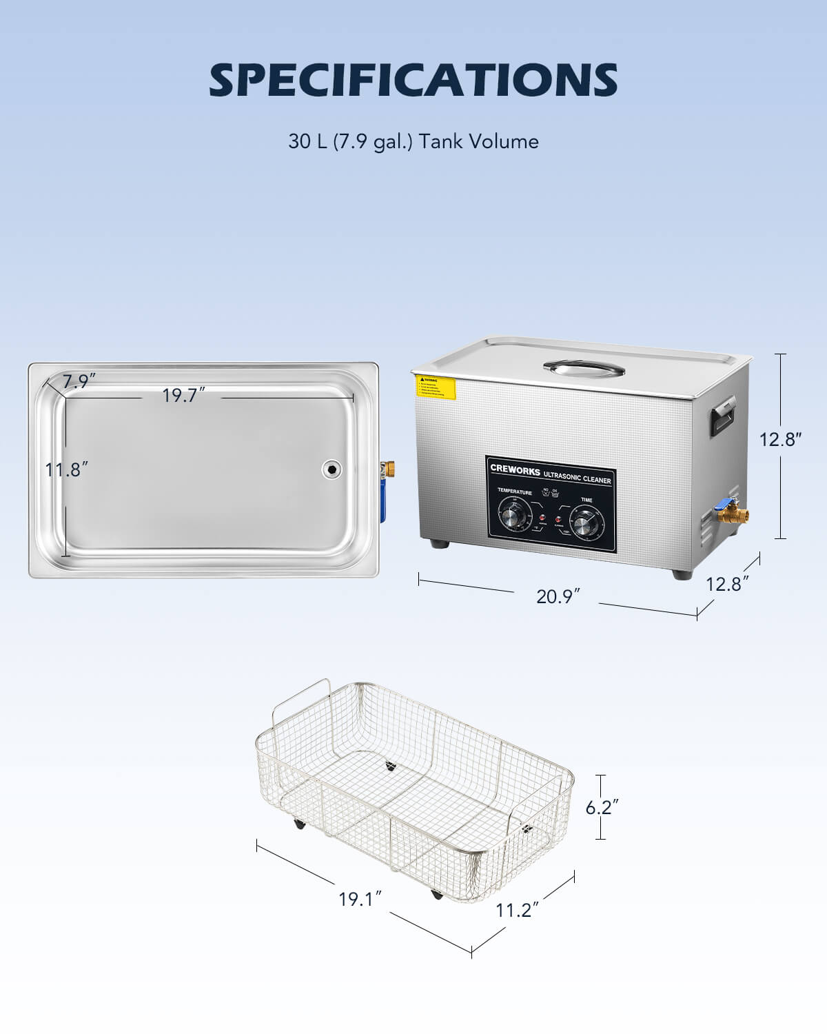 CO-Z ultrasonic cleaner 30l