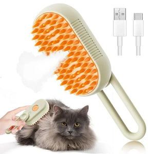 3-in-1 Steam Pet Brush for Dogs & Cats, Massage, Detangling & Hair Removal Grooming Comb with Gentle Spray