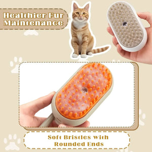 3-in-1 Steam Pet Brush for Dogs & Cats, Massage, Detangling & Hair Removal Grooming Comb with Gentle Spray
