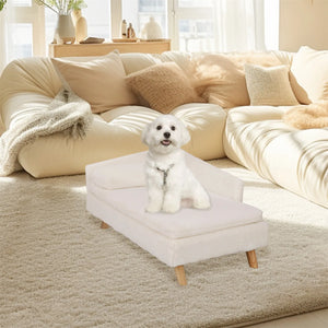 Elevated Pet Bed with Waterproof Cozy Pad, Nordic Pet Stool Bed with Sturdy Wood Legs for Small Dogs & Cats