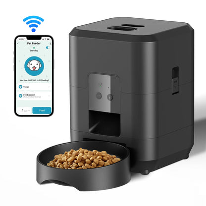 Smart Automatic Pet Feeder with Timed Portions, Slow-Feed Mode, and Food Dispenser for Cats & Dogs