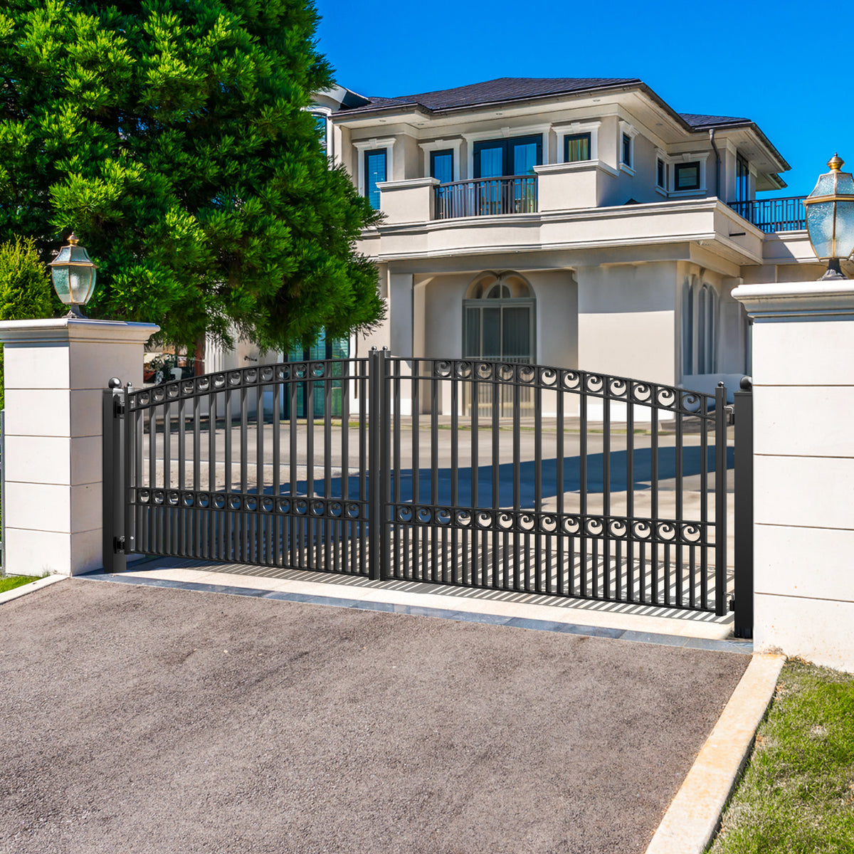 ZUMI Opera Style Dual Swing Driveway Gates | Stylish Iron Gates ...