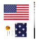 CO-Z FIag PoIes TeIescoping Aluminum with 3‘X5’ American flag, GoIden Ball Finial, PVC SIeeve, Hooks & Screws (16FT)