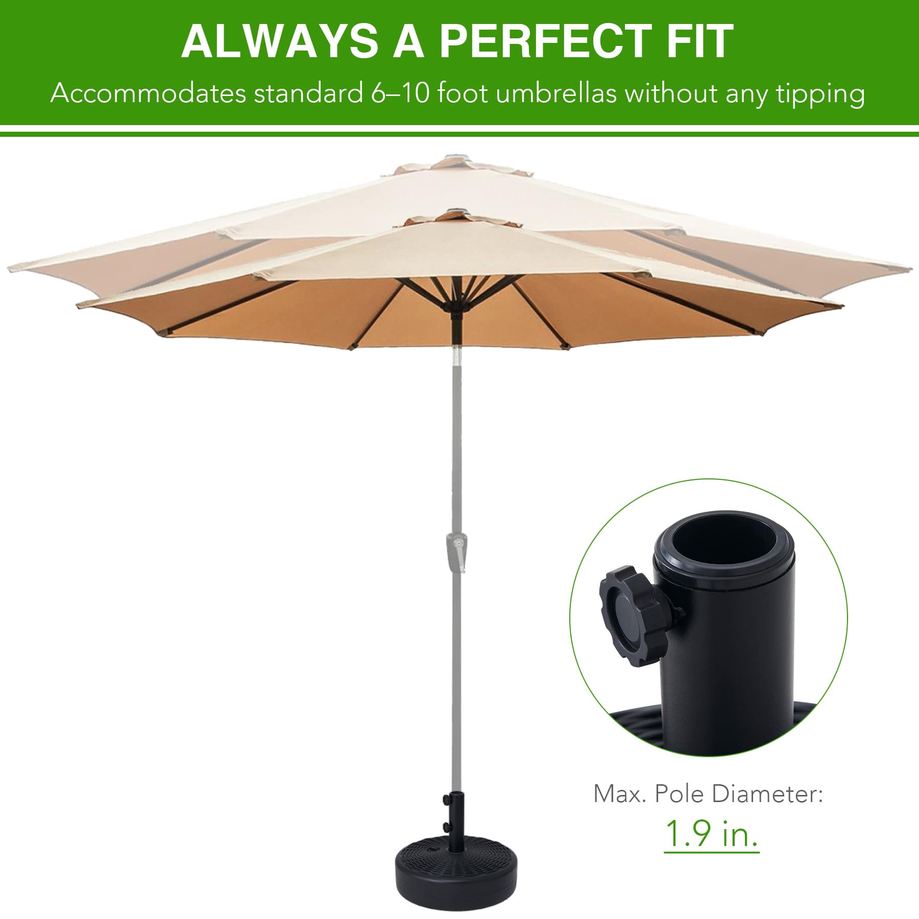 18 foot patio umbrella CO-Z 18" Outdoor Umbrella Stand for Entryway Deck Lawn