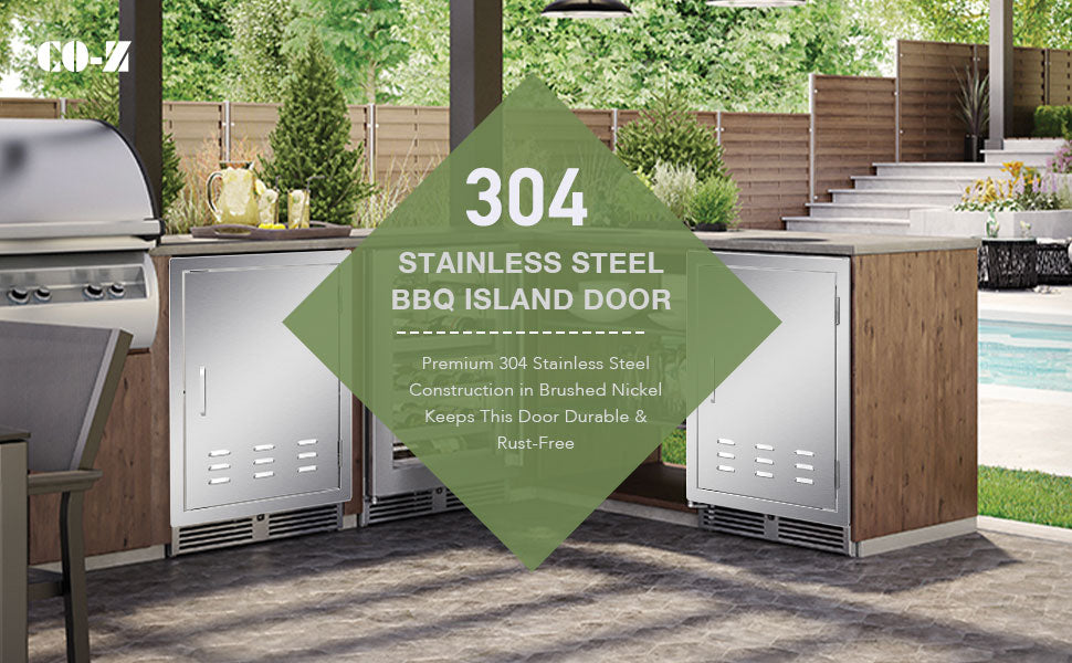 Outdoor Kitchen BBQ Door with Vents