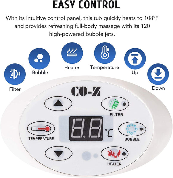 CO-Z 4-Person Inflatable Hot Tub with 120 Bubble Jets