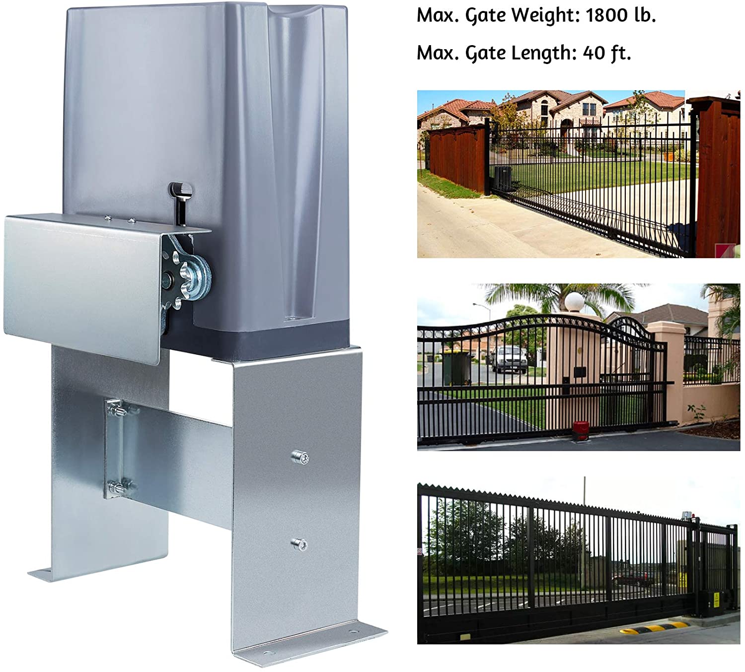 Sliding gate opener with infrared sensor.