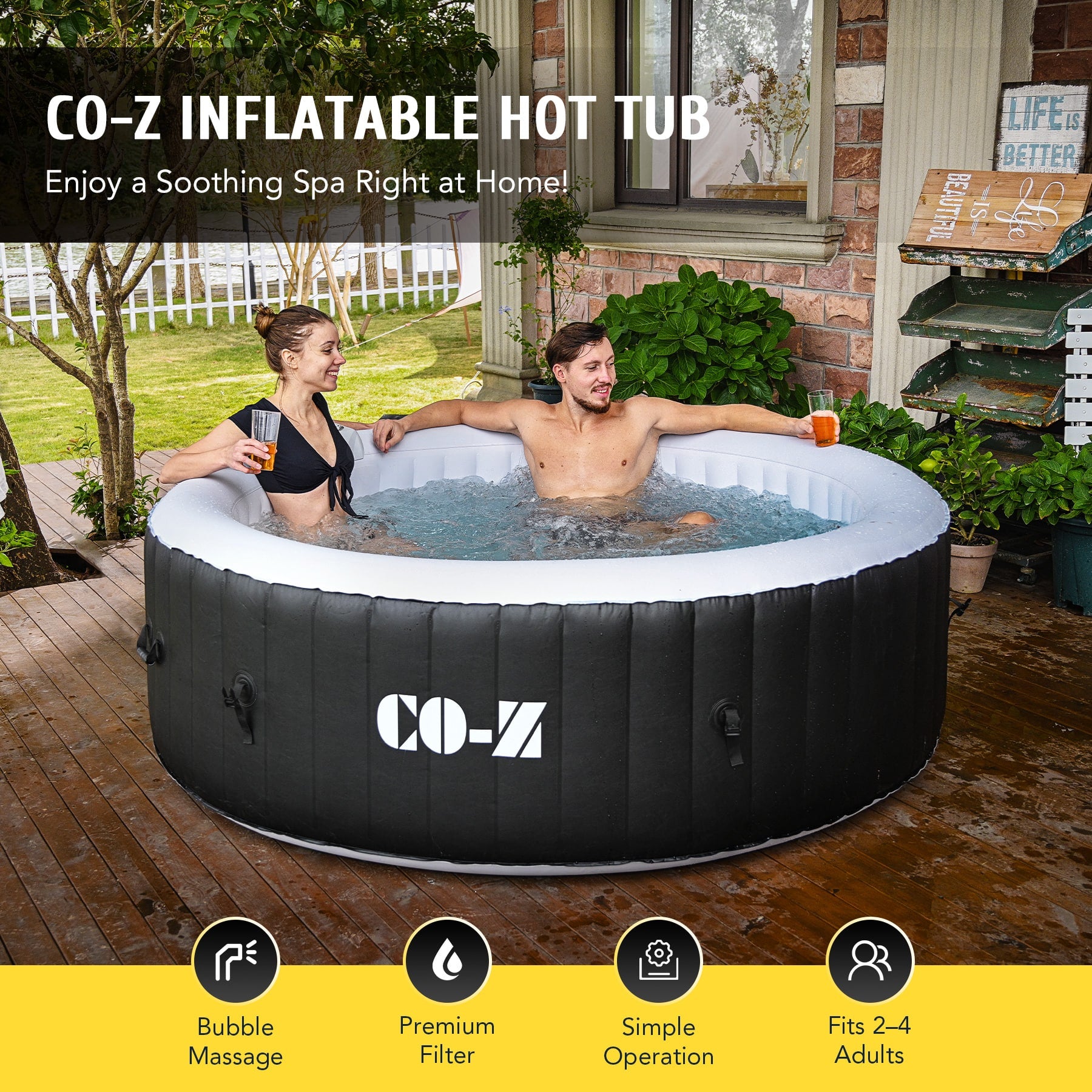 Round 4-Person Inflatable Hot Tub