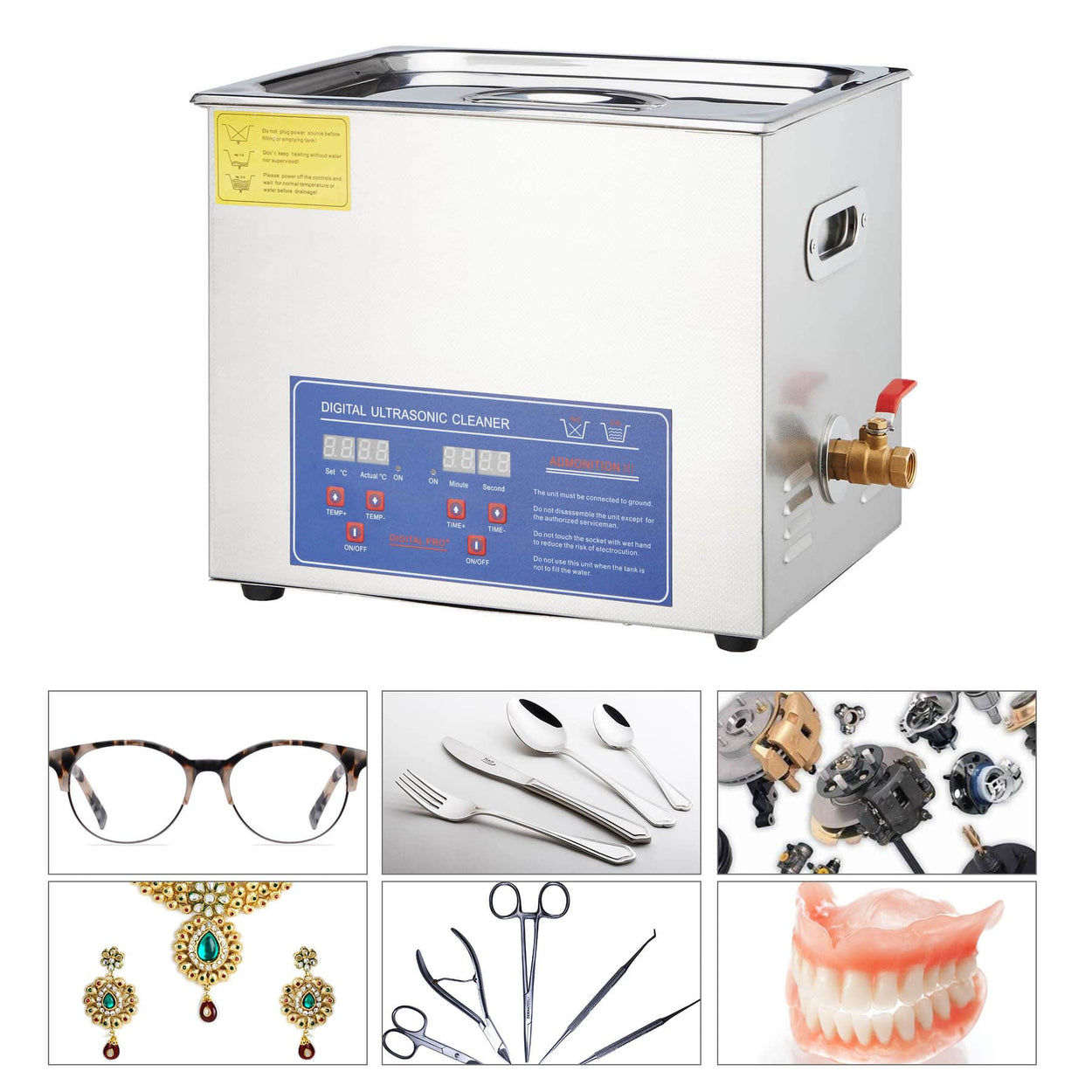 CO-Z 15l Ultrasonic Cleaner with Heater Timer