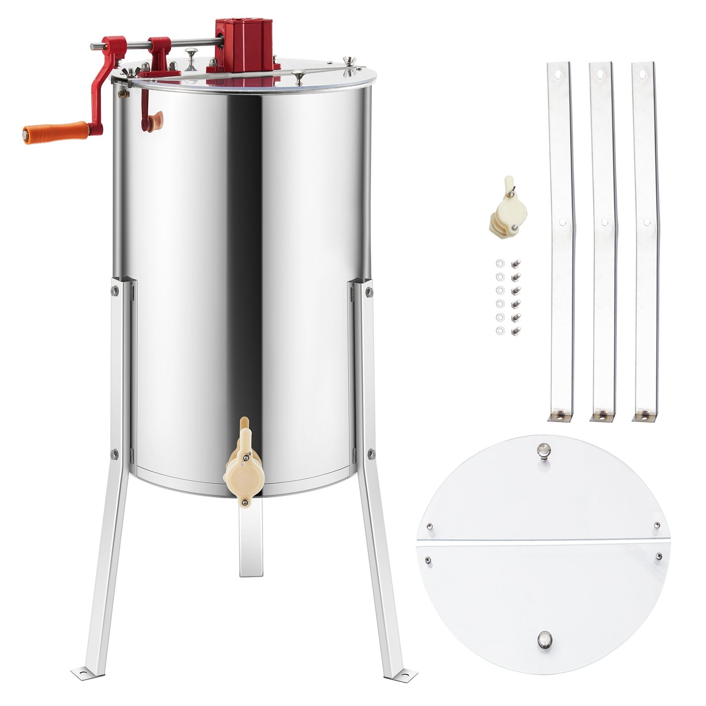 3-Frame Manual Honey Extractor Honeycomb Beekeeping Equipment Adjustable Stands - Kaiezen