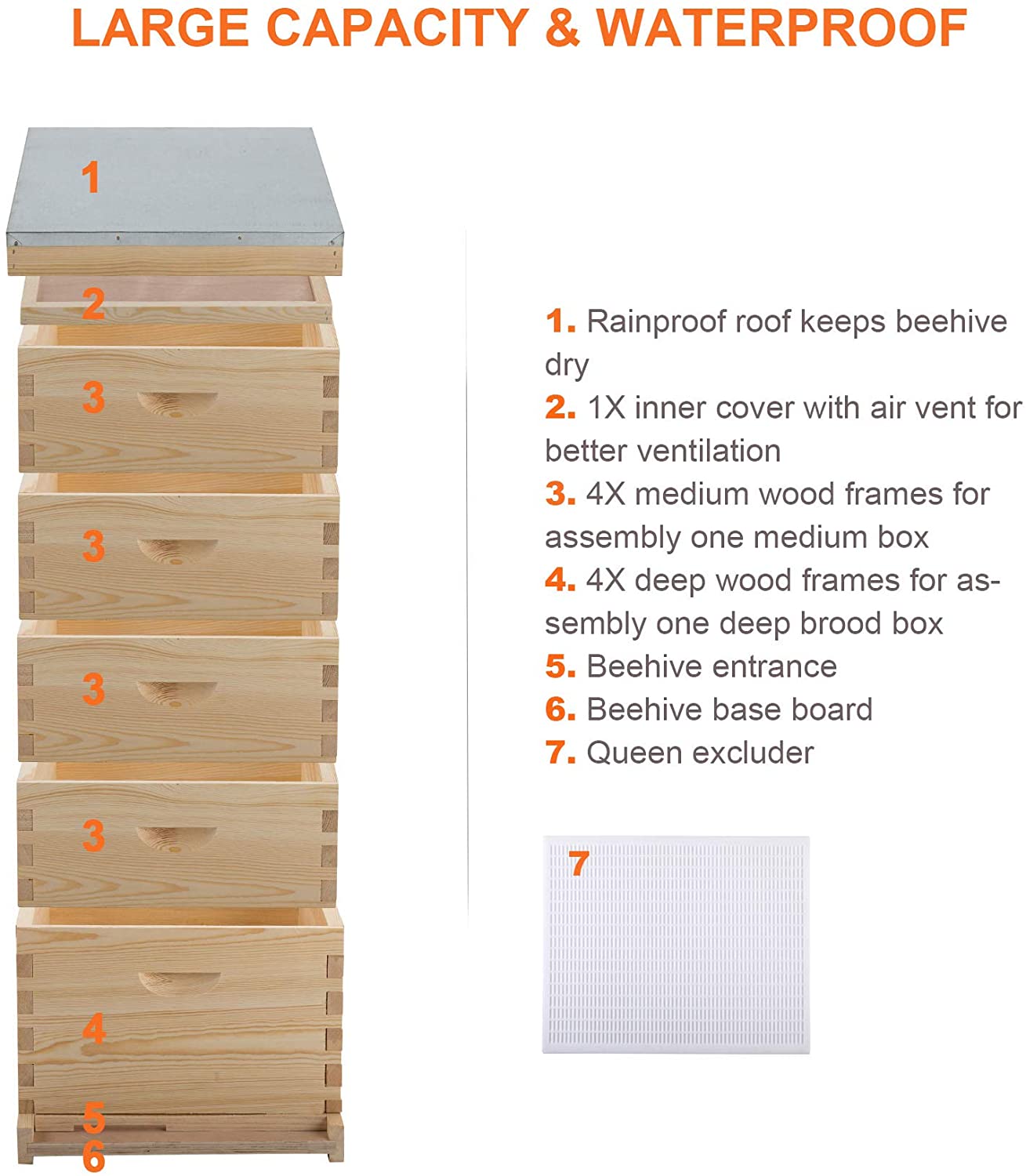 5-Layer Honey Beehive Box for Starter Beekeeper