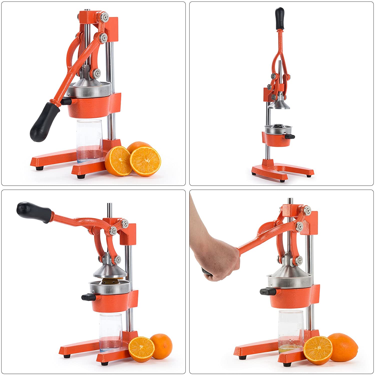 Luzrise Heavy Duty Manual Citrus Juicer – Stainless Steel, Extra Large, Hand Press For Oranges, Lemons, Pomegranates & More