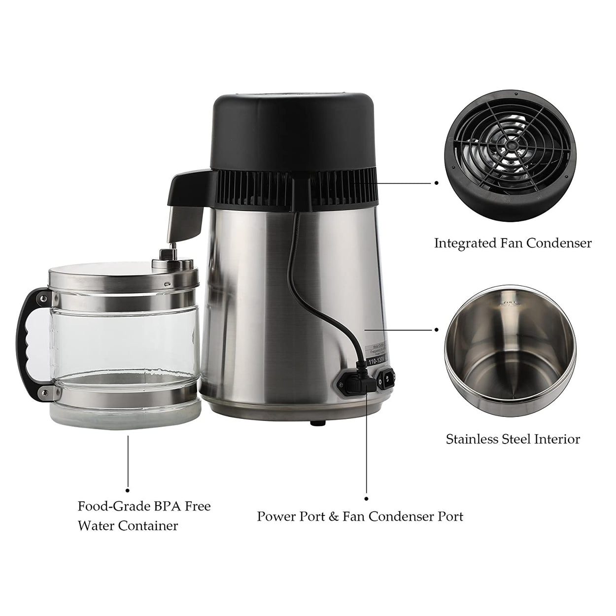 CO-Z 4l pure water distiller gold grey