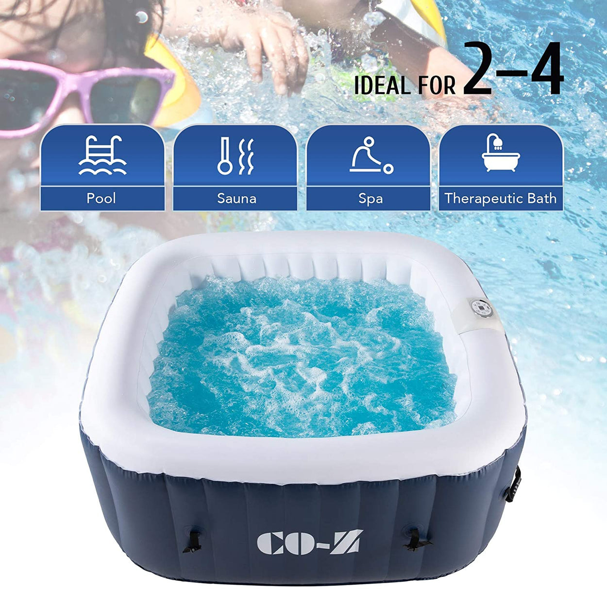 CO-Z 158 gal 4 person spa inflatable