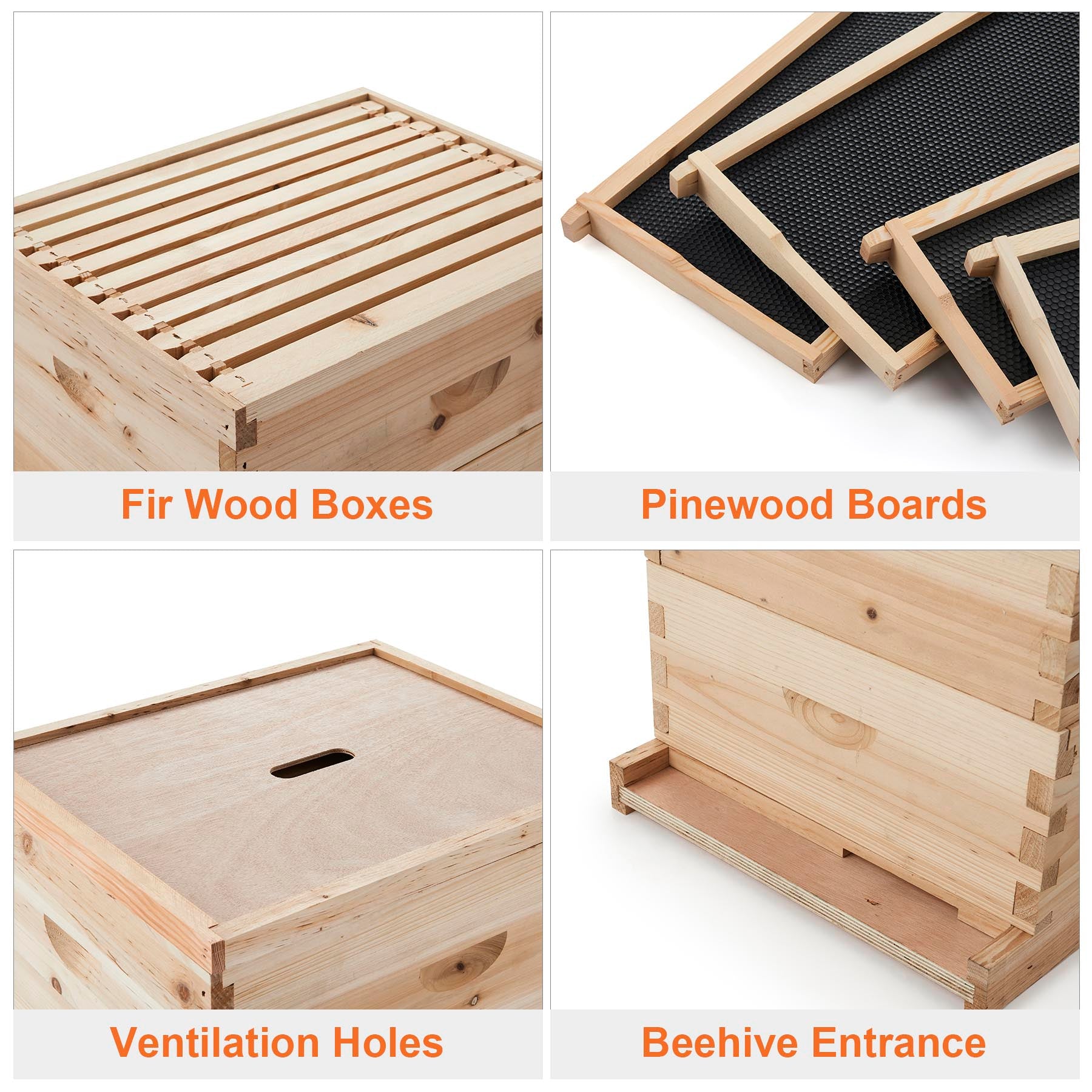 4-Tier Bee Box Beekeeper Starter Kit